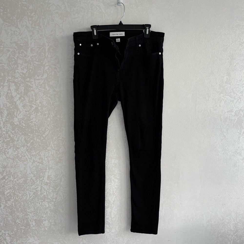 Calvin Klein Men's Skinny Stretch Jeans in Black W34 X L32 - Picture 3 of 8